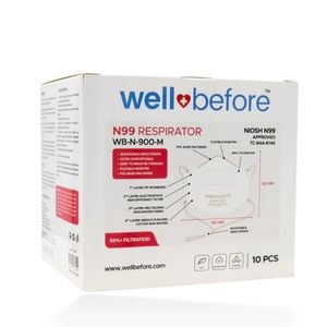 Well Before N99 Respirator Mask NIOSH Approved - Cup Face Masks N95 KN95 - Box